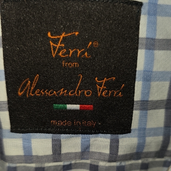 Ferri Men's Blue Checkered Shirt - Picture 4 of 10
